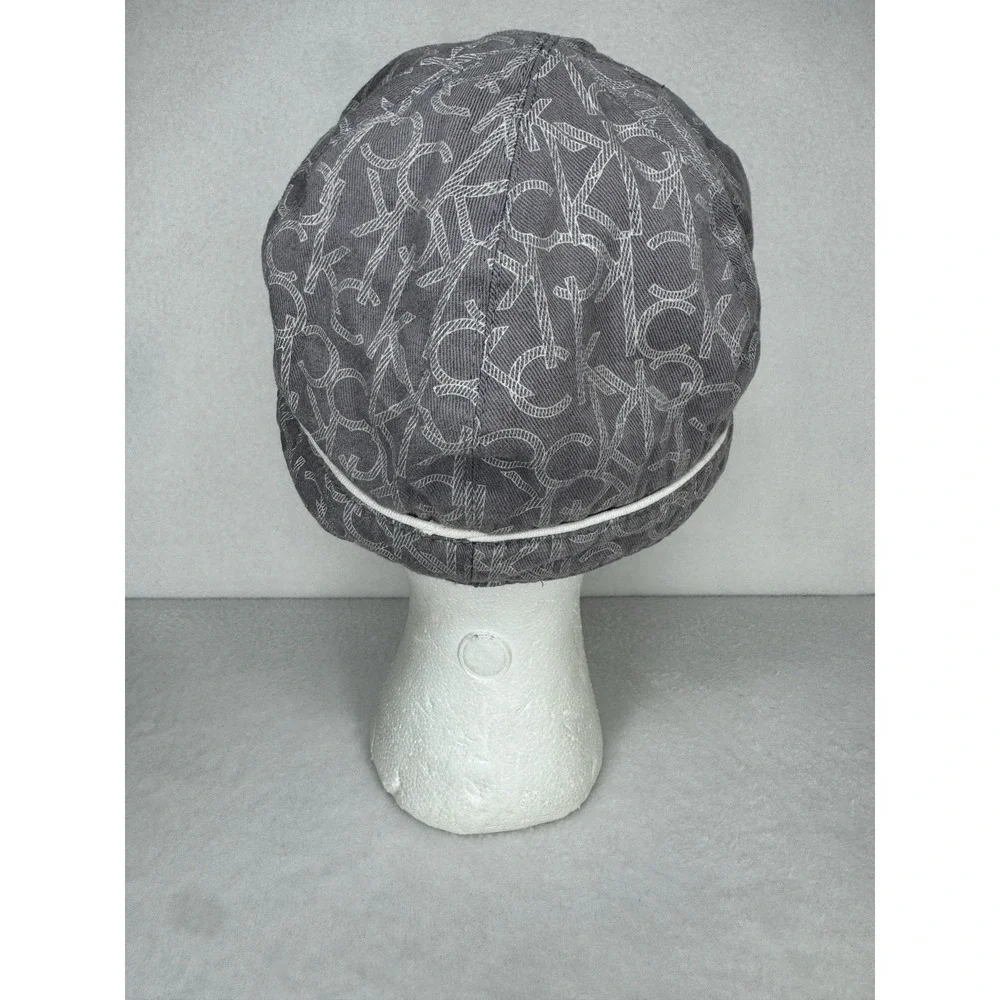 Calvin Klein Fitted Newsboy Caby Shorty Cotton‎ Hat Comrade Logo CK Gray